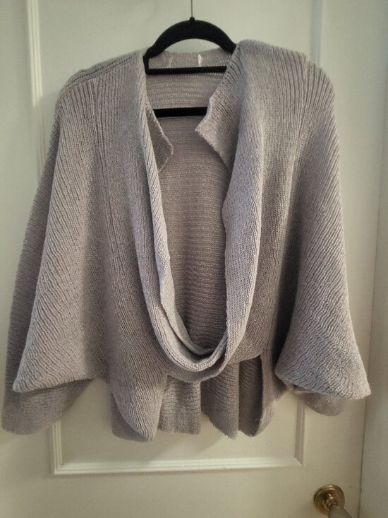 None Sweaters - NWOT Lavender Textured Knit Cocoon Cardigan – Oversized Draped Wrap